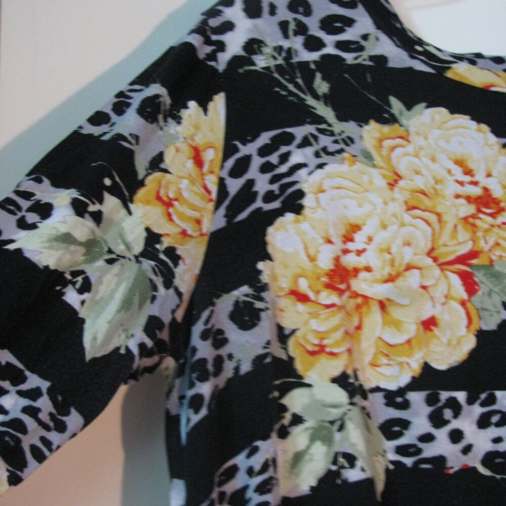 * Oddy Floral Top 1XL Plus Size Stripe Animal Print Stretch - Picture 4 of 5